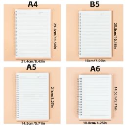 80 Sheets A5/B5/A4 Notebook Transparent Coil Notebook To-Do List Liner/Grid Paper Diary Sketchbook Spiral Book Planner Notepad