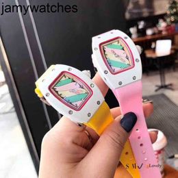 Date Richardmill Brand Watch Female Wrist Girl Ladies Colorful Sweet Color Diamond Style Luxury Height Quality Band Rubber 01