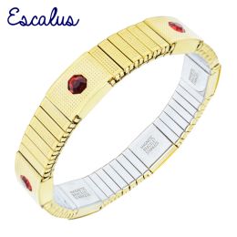 Bracelets Escalus Imitation Costume Jewelry Elastic Magnetic For Women Gold Color Wristband Charm Gift Bracelets