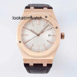 Men Watch watch quality designer watches 41mm White dial Rose gold 8215 movement machinery watch Leather strap Waterproof sapphire mirror fashion casual watches