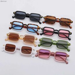 Sunglasses Luxury rectangular sunglasses for women oval shaped retro brand designer square sunglasses for men sun visors for women anti glare UV400L240403