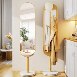 Decorative Plates Full-Body Floor Mirror Household Entrance Rotating Hidden Coat And Cap Clothes Rack Integrated