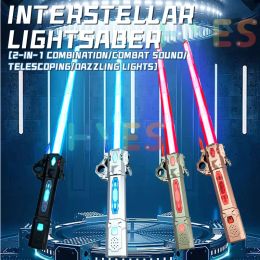 Retractable Lightsaber Finger Rotating Laser Sword Flash Luminous Sound Cos Force FX Duels Battle Toy for Children Adult Gifts