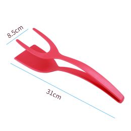 2 in1 Non-Stick Silicone Pancake Spatula France Bread Pizza Barbecue Clamp Egg Turners Cooking Tong Tools Kitchen Accessories