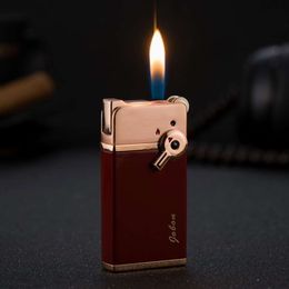Zhongbang Double Fire Lighter (open Flame + Direct Flush) Creative Gift Lighter Men's Father Gift Good Quality Lighter