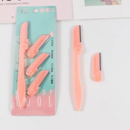 2024 NEW 1 Set Eyebrow Shaper Pink Facial Eyebrow Trimmer Women Grooming Shaver Shaping Safe Razor Facial Hair Remover Scissorsfor Facial