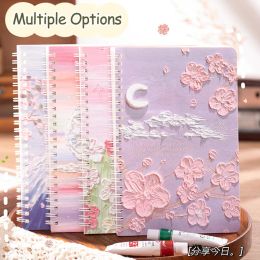 Notebooks 4 Books/Set A5 Coil Lined Notebook High Quality Kawaii Korean Stationery Cute School Supplies for Students