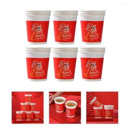 Disposable Cups Straws 50 Pcs Paper Cup Thicken Banquet Drinking Water Glass Holder For Office Mini Coffee