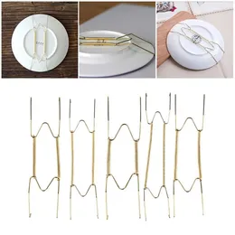 Decorative Figurines Wall Display Plates Hanger W Type Dish Spring Holder Invisible Hook Home Decor 6/7/8/10/12/14/16 Inch