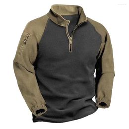 Men's Hoodies Slim Fit Navy Blue Tshirt For Men Long Sleeve Half Pull Chain Neck Tee Ideal Casual And Outdoor Activities