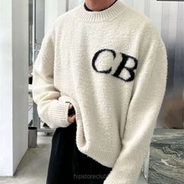Men's Sweaters Cole Buxton Mens 2023 Latter Knit Jacquard Cole Buxton Sweater Men Quality Loose Sweatshirts Clothing
