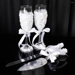 Knives Wedding Supplies Pie Server Set Champagne Glasses Wine Cups Engagement Anniversary Party Bride And Groom Show Cake Knife Shovel