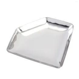 Decorative Figurines Tray Easy Clean Durable Serving For Women Stainless Steel Exquisite Candle Bathroom Diamond Shape Jewellery Plate
