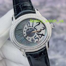 AP Diving Wrist Watch Millennium Series Womens Watch 77303BC Beimu Plate Original Diamond 18K Platinum Automatic Mechanical Watch 39mm