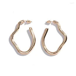 Stud Earrings 2024 Personality Irregular Cute C Shape Oval Twisted Earring For Women