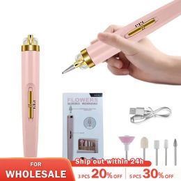 5 in 1 Electric Nail Polish Drill Machine With Light Portable Mini Electric Manicure Art Pen Tools For Gel Remover