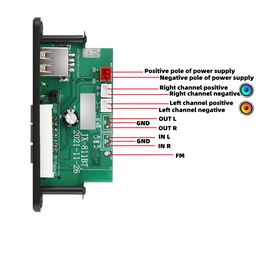 12V 60W/20W Bluetooth 5.0 MP3 Player Decoder Board TF USB 3.5 mm AUX Module Music Receiver Car Kit Audio Amplifier Board