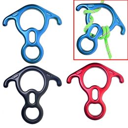 50KN Rock Climbing Aluminium Terminal 8 Word Ring Descender with Bentear Rescue Figure Downhill Rope Rappel Belaying Rigging 240320