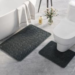 Bath Mats 2PC Bathroom Rugs Memory Foam Non-Slip Machine Wash Ultra Soft For Bedroom Kitchen And Mat Set