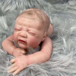 19 Inches 3D Painted Skin Kit Reborn Baby Doll Mold With Cloth Body And Eyelash Add Magnet Newborn More Realistic Easy DIY Toy
