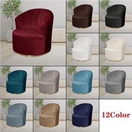 Chair Covers Velvet Swivel Barrel Cover Removable Cushion Furniture Protector For Living Room Bedroom Office