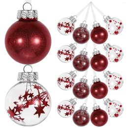 Decorative Figurines Decoration Tree Hanging Christmas Decorations 6cm 24 Pieces Transparent Balls Pendants ( Gold)
