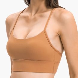 Bras Solid Colour Fitness Sports Bra Women's Y Word Beauty Back Bra Plus Size Soft Yoga Tank Top High Support Underwear Sportswear