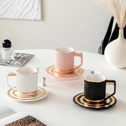 Cups Saucers Ceramic Coffee Cup And Saucer Set Office Afternoon Tea Juice Water Drinks Breakfast Milk Gift Mug Porcelain Drop