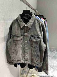 Designer High version b home Tanabata love embroidery denim jacket fashion brand ins Paris used men's and women's couple jacket 7DPJ