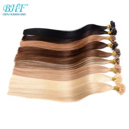 Extensions BHF Straight Keratin Nail U Tip Human Fusion Hair 100% Natural Pre bonded Remy Hair Extension Capsules 1g/s