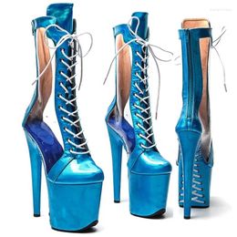 Dance Shoes LAIJIANJINXIA 20CM/8Inch PU Upper Women's Platform Party High Heels Modern Ankle Boots Pole 739