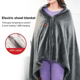 Carpets Electric Flannel Blanket Usb Sweater For Women Men Soft Shawl With Adjustable Heating Winter Indoor