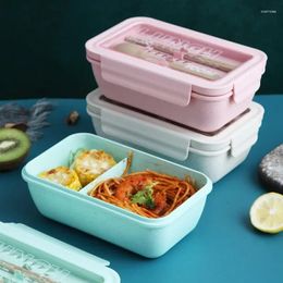 Dinnerware Kitchen 1100ml Microwave Lunch Box Wheat Straw Storage Container Children Kids School Office Portable Bento