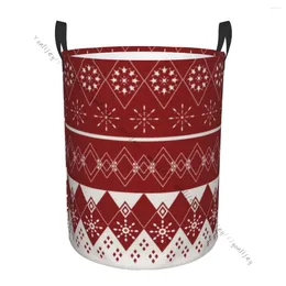 Laundry Bags Bathroom Organizer Geometric Snowflakes Folding Hamper Basket Laundri Bag For Clothes Home Storage