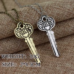 Sherlock 221b House Key Necklace Vintage Colour KeyShape Pendant Adornment For Women Men Fans Jewellery Cosplay Gifts Accessories