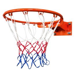 Basketball Net All-Weather Basketball Net White+Red+Blue Tri-Color Basketball Hoop Net Basketball Hoop Basket Rim Net