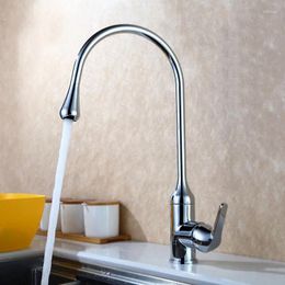 Kitchen Faucets Chrome / Black Solid Brass Faucet Rotatable Unique Shape And Cold Water