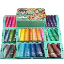 Pencils Artist Grade Soft Core Oilbased Premium 240pcs Colour Pencil in Tin Box Pre Sharpened Crayons Ideal Christmas Gift Pens