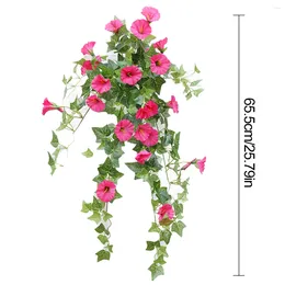 Decorative Flowers Artificial Grape Morning Glory Pendant Fake Green Plant Home Garden Fence Outdoor Wedding Hanging Basket Decoration