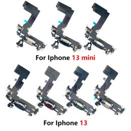 100% Original USB Charging Port Flex For Iphone 13 mini Dock Charger Connector With MicroPhone Headphone Audio Jack Flex Cable