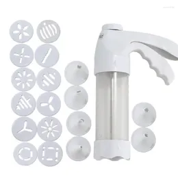 Baking Moulds Stainless Steel Cookie Press GunSpritz Maker Machine For Cake With 6 Nozzles 12 Discs Decorating Nozzle