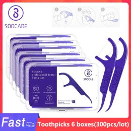 Original Youpin SOOCAS Dental Floss Pick Teeth Tooth Toothpicks Stick Oral Care Ergonomic Design FDA Testing Food Grade 50pc/box
