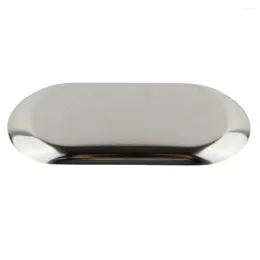 Plates Store Retail And Sundries Plate Tray 1pcs Gold Oval Silver Smooth Stainless Steel For Kitchen Saves Space