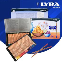 Pencils LYRA Wooden Oily Colored Pencils Metal Box Rembrandt Polycolor Drawing Pencil Set Art Supplies for Painting