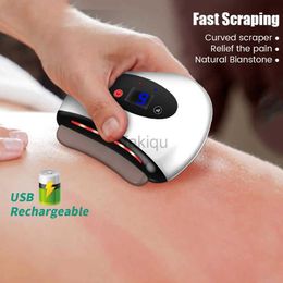 Massage Stones Rocks Microcurrent Skin Therapy Guasha Stone EMS Face Massager 9 Level Heat Scraping Board Electric Gua Sha Facial Tool 240403