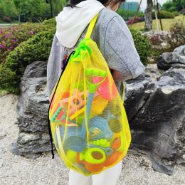 Outdoor Beach Mesh Bag Children Sand Away Foldable Portable Kids Beach Toys Bag Clothes Toy Storage Sundries Organizers Backpack