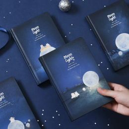 Notebooks A5 Luminous Moon Hand Account Notepad Handpainted Black Card Notebook Hardcover Diary Painting Graffiti Stationery Gift