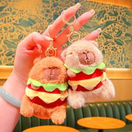 New Hamburg Capibala Doll Cartoon Doll Pendant Keychain Pendant Plush Keychain Children's Gift Wholesale Free Free Shipping DHL/UPS