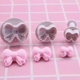 Baking Moulds Dough Pastry Tools Homemade DIY Plunger Stamp Press Bow Knot Tie Cookie Cutters Set Biscuit Mould