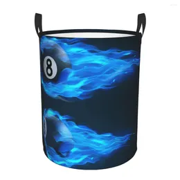 Laundry Bags Folding Basket Flying Billiard Eight Ball Round Storage Bin Large Hamper Collapsible Clothes Toy Bucket Organizer